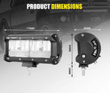 DEFEND 2x 7inch Cree LED Light Bar Spot Flood Work Driving Reverse Offroad