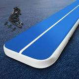 Everfit 5X1M Inflatable Air Track Mat 20CM Thick with Pump Tumbling Gymnastics Blue