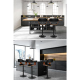 Artiss 1 x Wooden Bar Stools Kitchen Swivel Gas Lift Bar Stool Chairs Leather Black