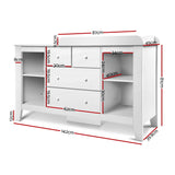 Keezi  Change Table with Drawers - White