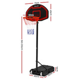 Everfit 2.1M Adjustable Portable Basketball Stand Hoop System Rim Black