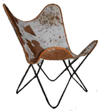 Genuine Hide Butterfly Chair With Solid Welded Metal Frame