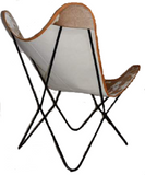 Genuine Hide Butterfly Chair With Solid Welded Metal Frame