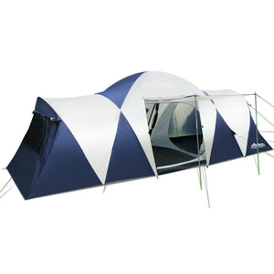 Weisshorn Family Camping Tent 12 Person Hiking Beach Tents Canvas (3 Rooms)