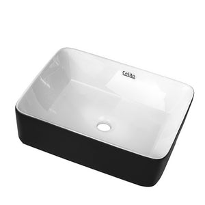 Cefito Ceramic Bathroom Basin Sink Vanity Above Counter Basins Bowl Black White