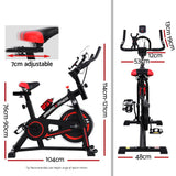 Spin Exercise Bike Flywheel Fitness Commercial Home Workout Gym Machine Bonus Phone Holder Black
