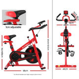 Everfit Spin Exercise Bike Cycling Fitness Commercial Home Workout Gym Equipment Red