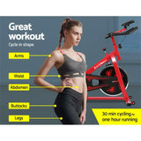 Everfit Spin Exercise Bike Cycling Fitness Commercial Home Workout Gym Equipment Red