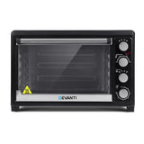 Devanti Electric Convection Oven Benchtop Rotisserie Grill 45L Black