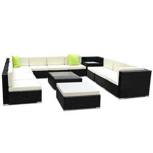 Gardeon 13PC Outdoor Furniture Sofa Set Wicker Garden Patio Lounge