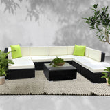 Gardeon 8PC Outdoor Furniture Sofa Set Wicker Garden Patio Pool Lounge