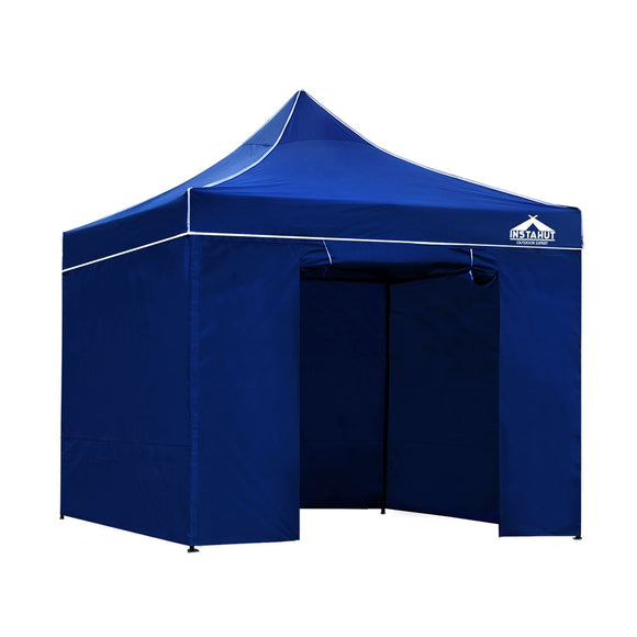 Instahut Gazebo Pop Up Marquee 3x3m Folding Wedding Tent Gazebos Shade Blue