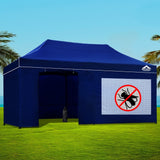 Instahut Gazebo Pop Up Marquee 3x6m Folding Wedding Tent Gazebos Shade Blue