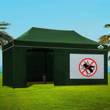 Instahut Gazebo Pop Up Marquee 3x6m Folding Wedding Tent Gazebos Shade Green
