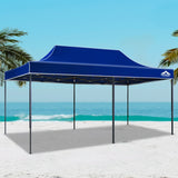 Instahut Gazebo Pop Up Marquee 3x6m Outdoor Tent Folding Wedding Gazebos Blue