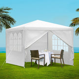 Instahut Gazebo 3x3m Outdoor Marquee Side Wall Party Wedding Tent Camping White 4 Panel