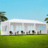 Instahut Gazebo 3x9m Outdoor Marquee side Wall Gazebos Tent Canopy Camping White 5 Panel