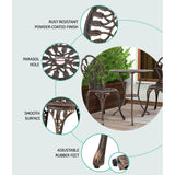 Gardeon 3PC Outdoor Setting Cast Aluminium Bistro Table Chair Patio Bronze