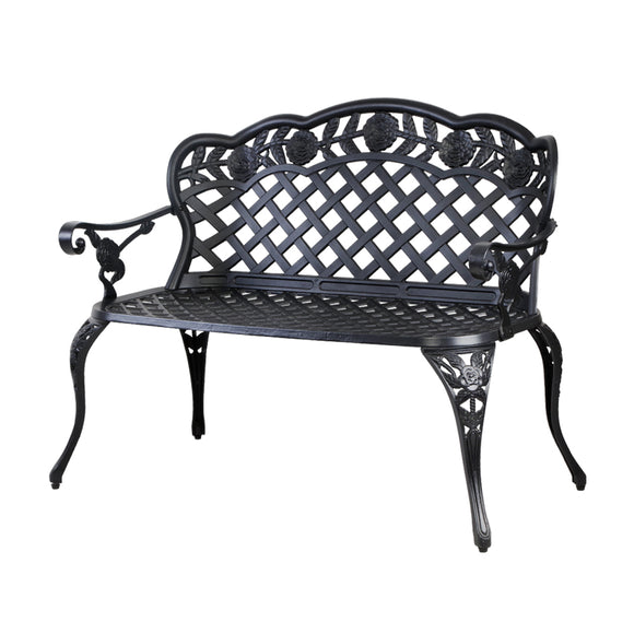 Gardeon Garden Bench Patio Porch Park Lounge Cast Aluminium Outdoor Furniture