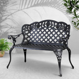 Gardeon Garden Bench Patio Porch Park Lounge Cast Aluminium Outdoor Furniture