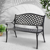 Gardeon Garden Bench Outdoor Seat Chair Cast Aluminium Park Black