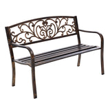 Gardeon Cast Iron Garden Bench - Bronze