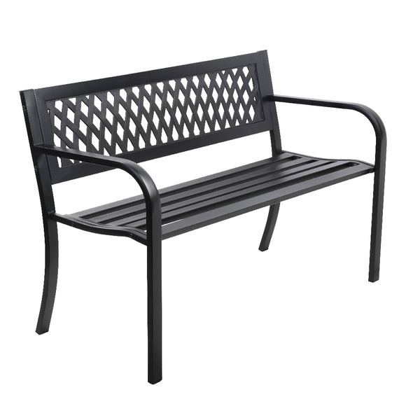 Gardeon Cast Iron Modern Garden Bench - Black