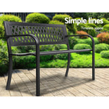 Gardeon Cast Iron Modern Garden Bench - Black