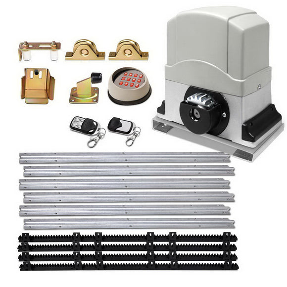 LockMaster Electric Sliding Gate Opener 1200KG With Remote Hardware Kit 4M Rail