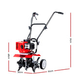 Giantz 65CC Garden Cultivator Tiller Petrol Rotary Hoe 16 Tines Rototiller