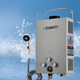 Devanti Gas Hot Water Heater Portable Shower Camping LPG Outdoor Instant Grey