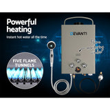 Devanti Outdoor Gas Hot Water Heater Portable Shower Camping LPG Caravan Pump