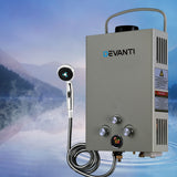 Devanti Outdoor Gas Hot Water Heater Portable Shower Camping LPG Caravan Pump