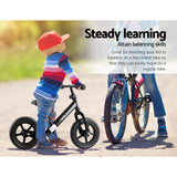 Kids Balance Bike Ride On Toys Puch Bicycle Wheels Toddler Baby 12" Bikes Black