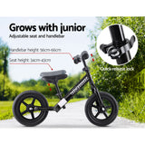 Kids Balance Bike Ride On Toys Puch Bicycle Wheels Toddler Baby 12" Bikes Black