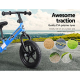 Kids Balance Bike Ride On Toys Puch Bicycle Wheels Toddler Baby 12" Bikes Blue