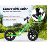 Kids Balance Bike Ride On Toys Puch Bicycle Wheels Toddler Baby 12" Bikes Green