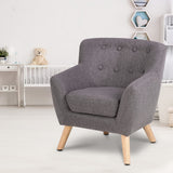 Keezi Kids Sofa Armchair Fabric Wooden Lorraine French Couch Children Room Grey