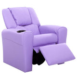 Keezi Luxury Kids Recliner Sofa Children Lounge Chair PU Couch Armchair Purple