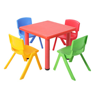 Keezi Kids Table and 4 Chairs Set Children Plastic Activity Play Outdoor 60x60cm