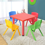 Keezi Kids Table and 4 Chairs Set Children Plastic Activity Play Outdoor 60x60cm