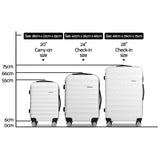 Wanderlite 3 Piece Lightweight Hard Suit Case Luggage White