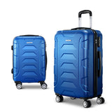 Wanderlite 2PCS Carry On Luggage Sets Suitcase TSA Travel Hard Case Lightweight Blue