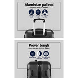 Wanderlite 3PCS Carry On Luggage Sets Suitcase TSA Travel Hard Case Lightweight Black