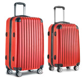 Wanderlite 2 Piece Lightweight Hard Suit Case Luggage Red