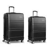 Wanderlite 2 Piece Lightweight Hard Suit Case Luggage Black