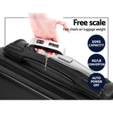 Wanderlite 2 Piece Lightweight Hard Suit Case Luggage Black