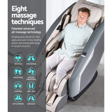 Livemor 3D Electric Massage Chair Shiatsu SL Track Full Body 58 Air Bags Navy Grey