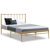 Metal Bed Frame Queen Size Mattress Base Platform Foundation Gold Amor