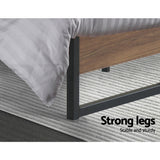 Metal Bed Frame King Size Mattress Base Platform Foundation Wooden Black OSLO